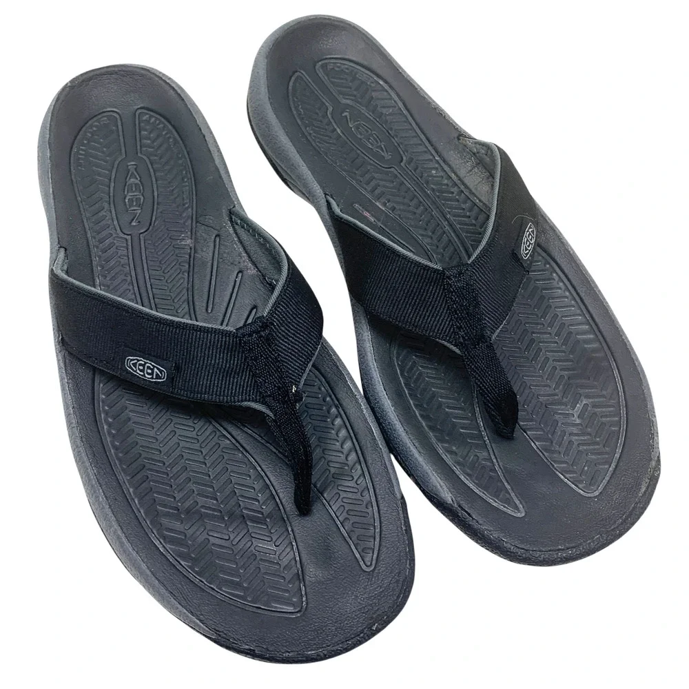 KEEN Kona Flip Flops Women's 8.5 Black Vapor Beach Comfort Sandals Waterproof